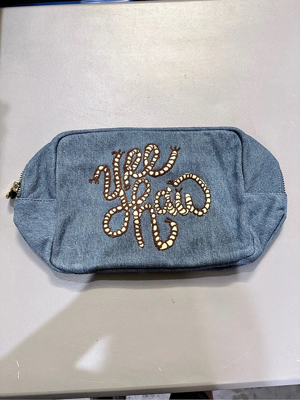 Stoney Clover Lane Denim Yee Haw Embroidered Pouch